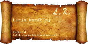 Luria Kerény névjegykártya